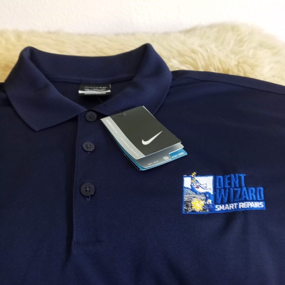 NIKE GOLF Dri-Fit Stay Cool NWT Polo Shirt Blue DENT WIZARD Collar Men XXL